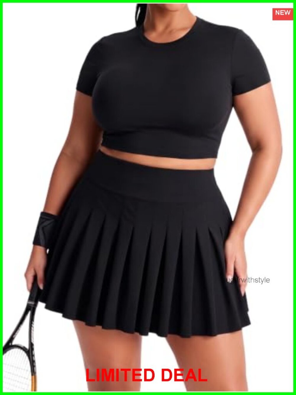 Plus Size Pleated Tennis Skirt with Built-in Shorts High Waisted Athletic Golf